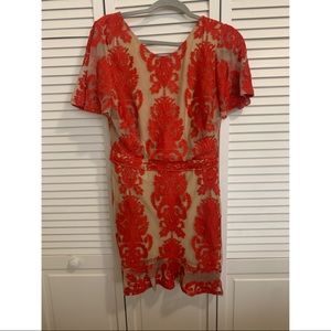For Love & Lemons Red/Tan dress